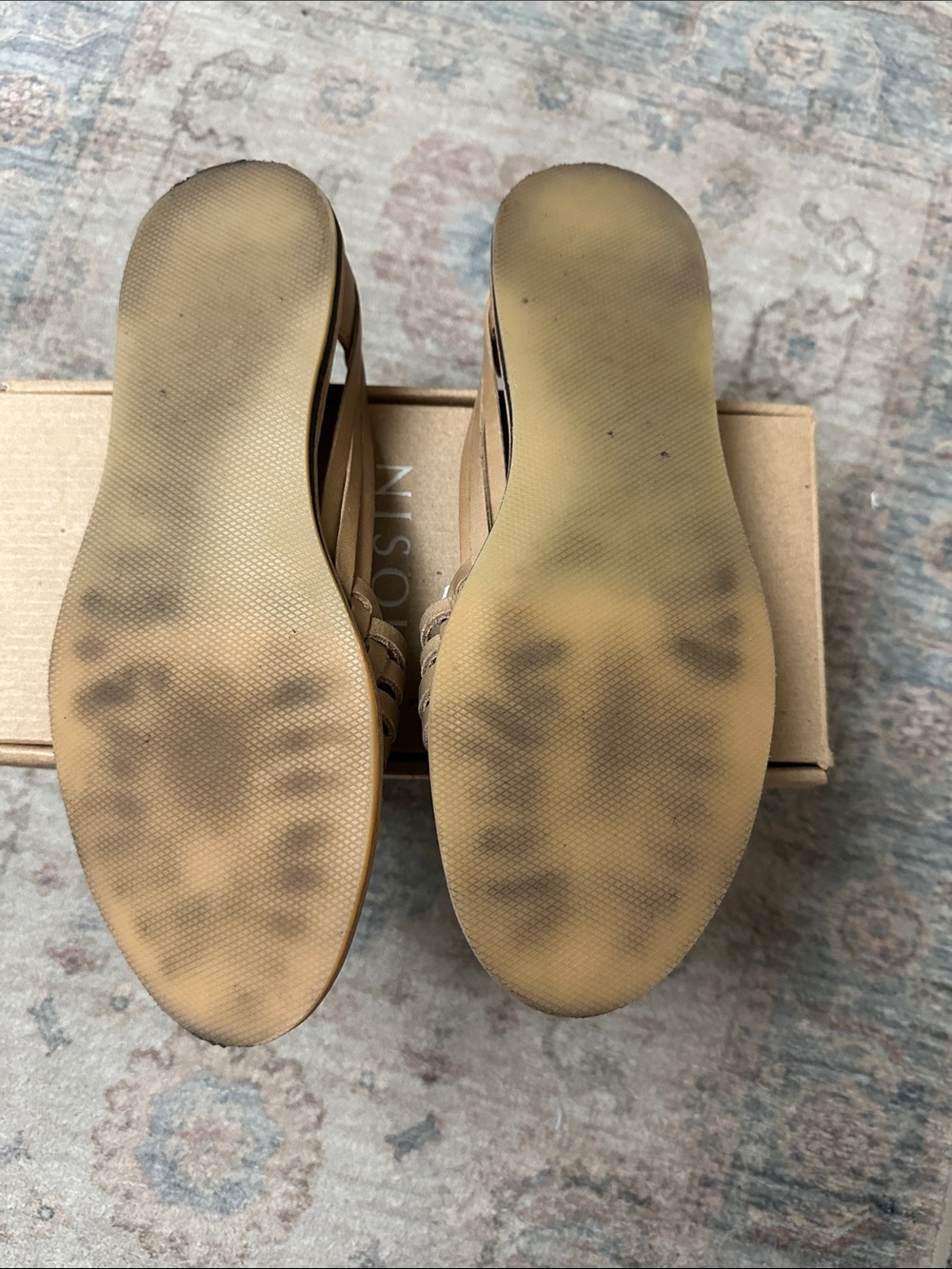 Nisolo Tan Almond Huarache Woven Leather Slip-Ons - Picture 5 of 6